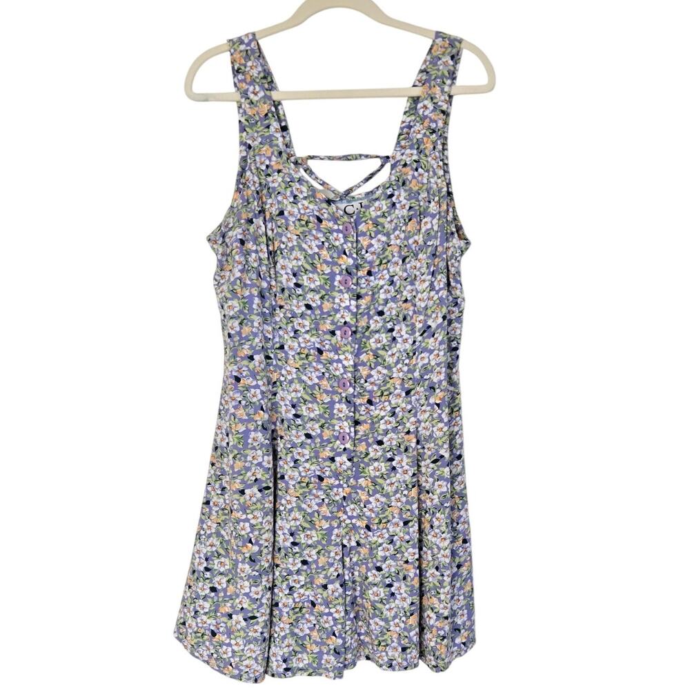 Vintage Y2K Ditsy Floral Cottagecore Fairy Grunge Whimsigoth LaceCorset Romper L